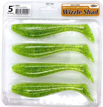 5" FishUp Wizzle Shad - Chartreuse Black | 055