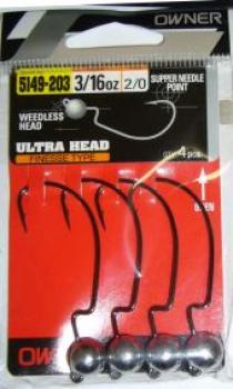 Owner Ultra Head Finess Type Gr. 2/0 -1/8 oz. - 3,5g (4 St?ck)