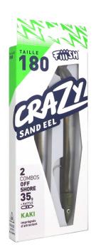 Fiiish Crazy Sand Eel 180 Combo 2+2 ( 2x Eel + 2x 35g Kopf montiert) - Kaki