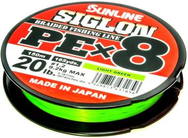 Sunline Siglon PE X8 - 150m - Light Green - PE1.2 - 20lb - 9.1kg
