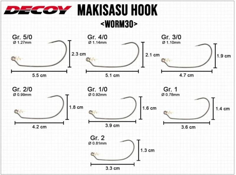 Decoy Makisasu Hook Worm30 - Gr.1/0