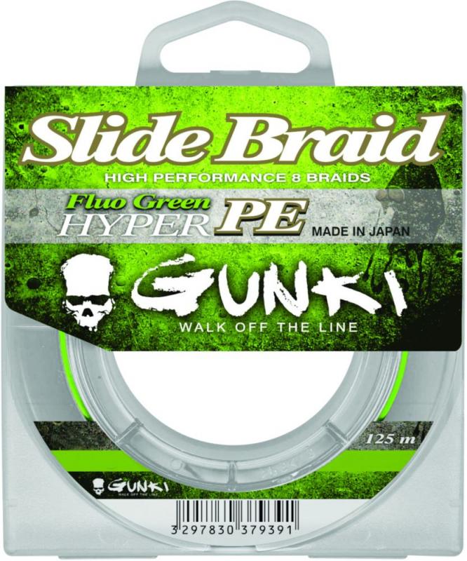 Gunki -  Slide Braid - 125m - 0,13mm - 8,8kg - Fluo Green