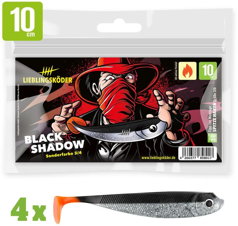 LK - 10cm - BLACK SHADOW Firetail f?r alle Hechtangler