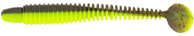 4" Swimming Ribster - Green Pumpkin / Chartreuse