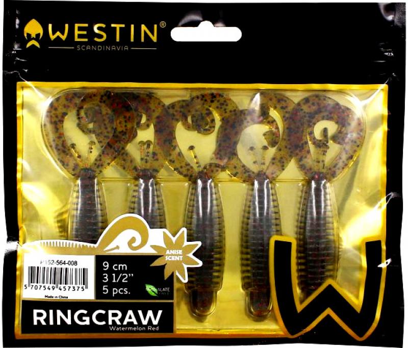 Westin RingCraw Curltail 9cm - Black Chartreuse