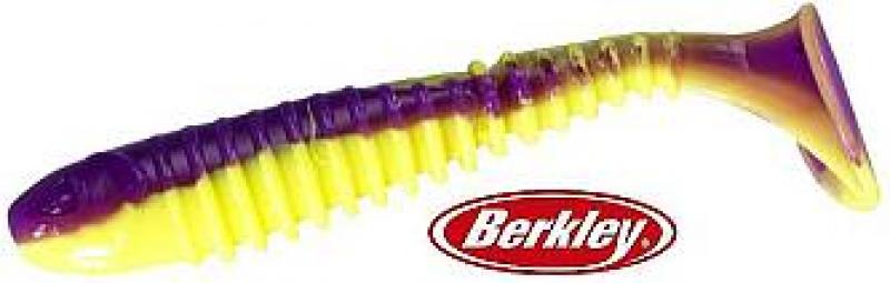 Berkley Flex Rib Shad - 2.5` - 6,5cm - Purple Chartreuse