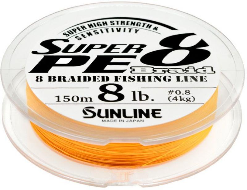 Sunline Super PE 8 Braid - 150m - Orange - 10lb - 4.5kg